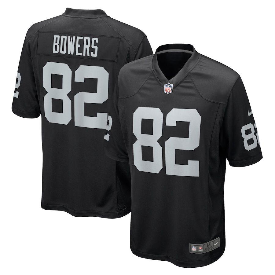 Men Oakland Raiders #82 Nick Bowers Nike Black Game Player NFL Jersey